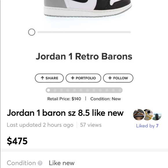 Jordan 1 baron og size 8.5 message offers main image 4